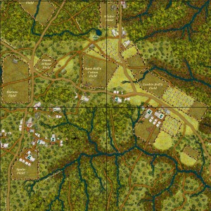 Typical game board of Across a Deadly Fielf